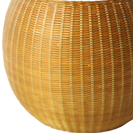Miss-u-Alr Bamboo-Woven Surface Ceramic Porcelain Pet Memorial Keepsake Urn
