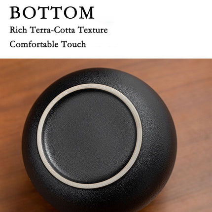 Miss-u-Alr Black Porcelain Ceramic Pet Urn with Metal Pull Ring