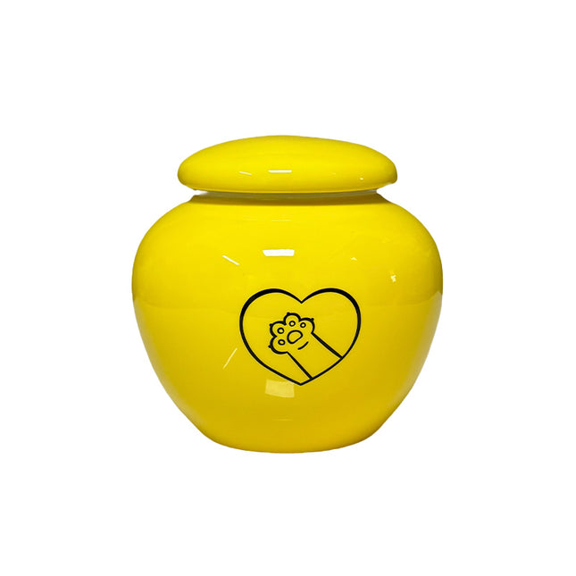 Miss-u-Alr Yellow Ceramic Pet Urn for Ashes
