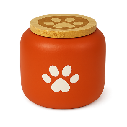 Miss-u-Alr Porcelain Pet Urn with Wooden Paw Lid
