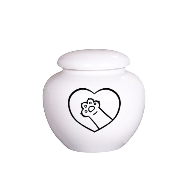 Miss-u-Alr White Ceramic Pet Urn for Ashes