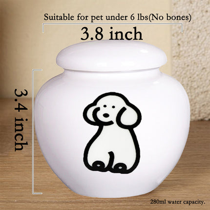 Miss-u-Alr White Ceramic Pet Urn for Ashes
