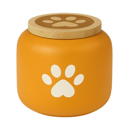 Miss-u-Alr Porcelain Pet Urn with Wooden Paw Lid