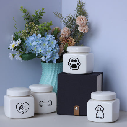 Miss-u-Alr Handmade Square Porcelain Ceramic Pet Urn