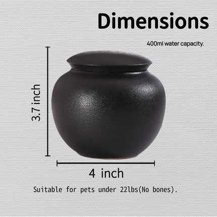 Miss-u-Alr Black Porcelain Pet Urn