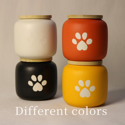 Miss-u-Alr Porcelain Pet Urn with Wooden Paw Lid