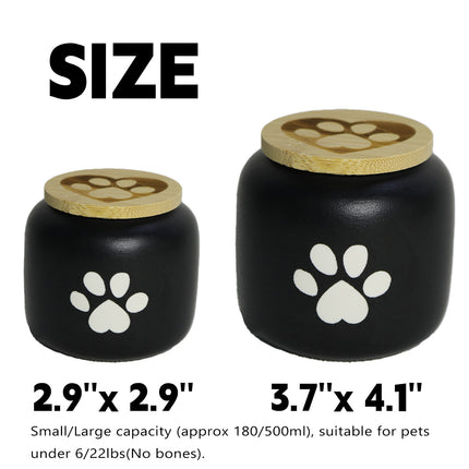 Miss-u-Alr Porcelain Pet Urn with Wooden Paw Lid