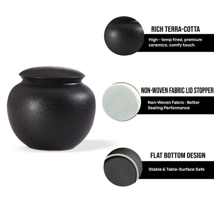 Miss-u-Alr Black Porcelain Pet Urn