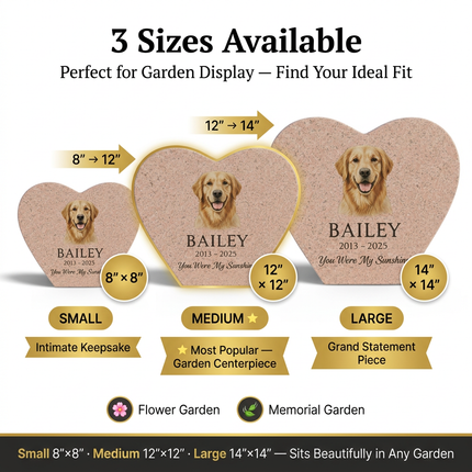 Personalized Pink Granite Heart-Shaped Pet Memorial Stone | Custom Photo & Text Engraved Garden Grave Marker