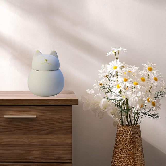 Miss-u-Alr Porcelain Smiling Kitty Pet Urn