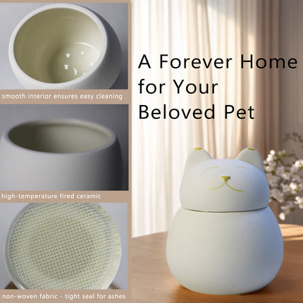 Miss-u-Alr Porcelain Smiling Kitty Pet Urn
