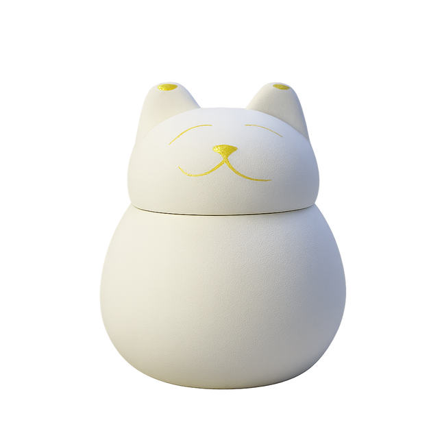 Miss-u-Alr Porcelain Smiling Kitty Pet Urn