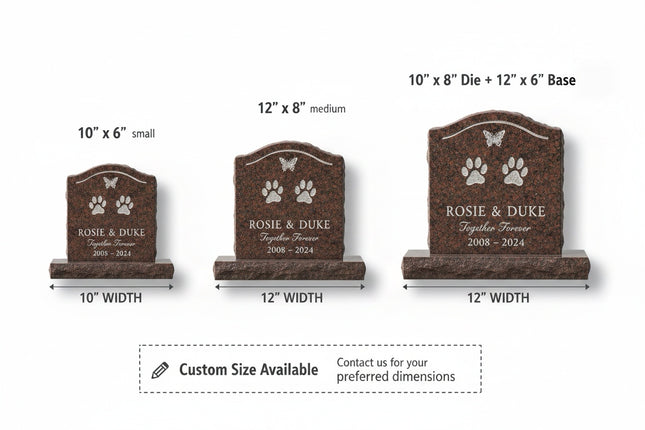 Personalized Granite Pet Memorial Headstone | Custom Engraved Dog & Cat Grave Marker