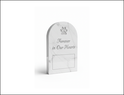 Personalized White Marble Pet Memorial Stone with Photo Frame | Custom Engraved Grave Marker for Dogs & Cats